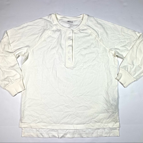 New Madewell Resourced Cotton Henley Relaxed Tee Lighthouse - Picture 2 of 8